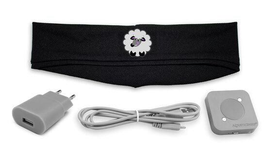 SleepPhones® Effortless™ con diadema personalizada para el podcast "Duerme conmigo"