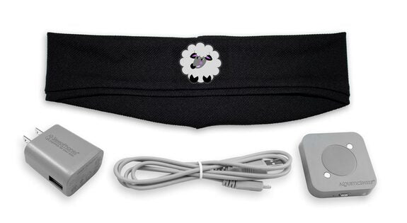 SleepPhones® Effortless™ con diadema personalizada para el podcast "Duerme conmigo"