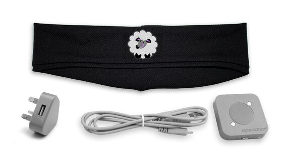 SleepPhones® Effortless™ con diadema personalizada para el podcast "Duerme conmigo"