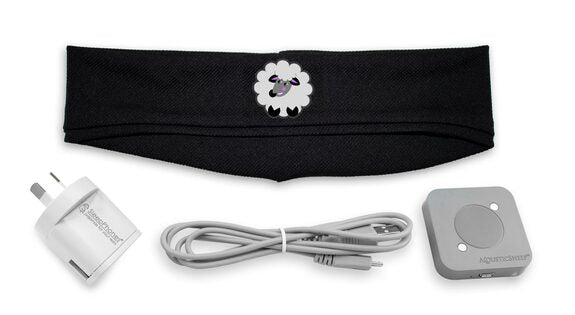 SleepPhones® Effortless™ con diadema personalizada para el podcast "Duerme conmigo"