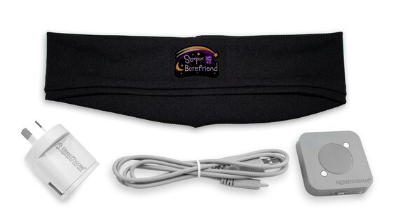 SleepPhones® Effortless™ con diadema personalizada para el podcast "Duerme conmigo"